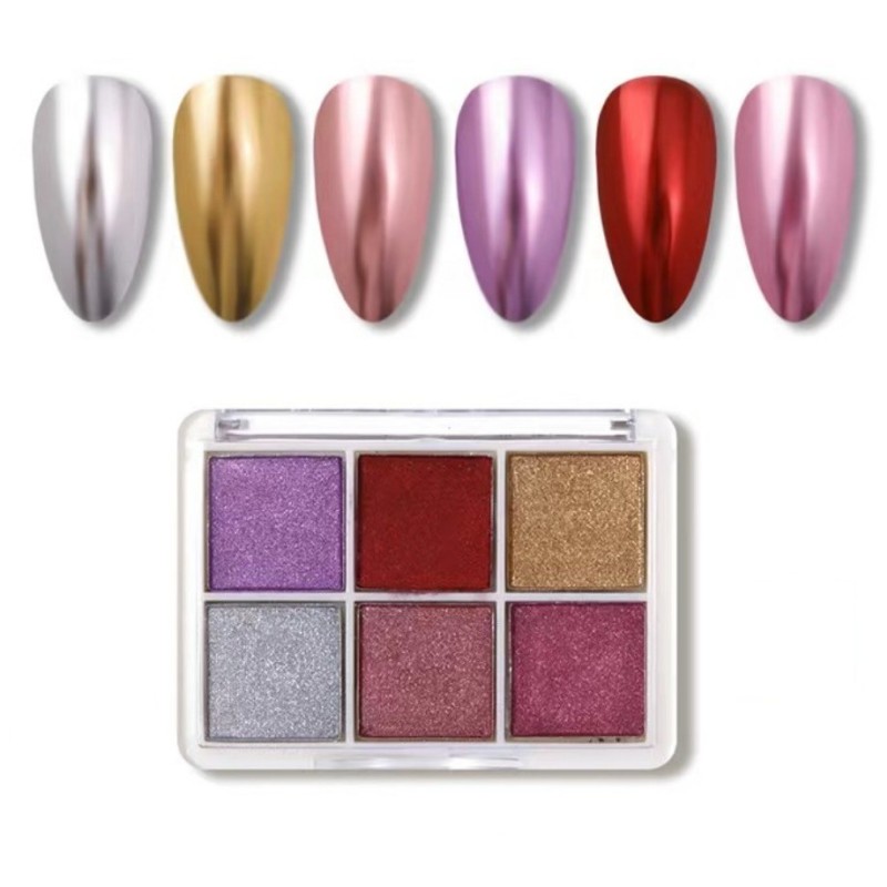 Σκόνη Νυχιών mirror σε Υφή pigment 6 Αποχρώσεων