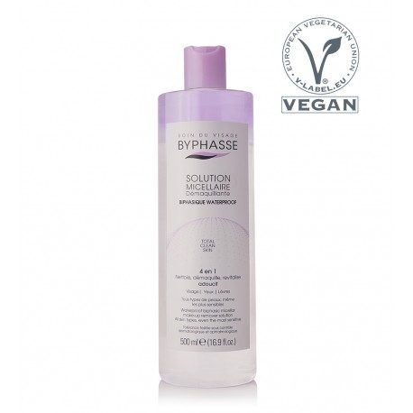 BYPHASSE Διφασικό Waterproof Micellar Λοσιόν Ντεμακιγιάζ Προσώπου 500ml
