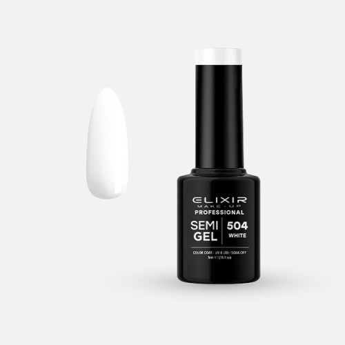 Elixir Make Up Semigel Color Coat Soak Off 504 White 5ml