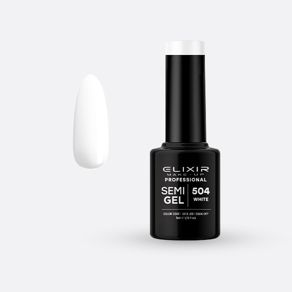Elixir Make Up Semigel Color Coat Soak Off 504 White 5ml