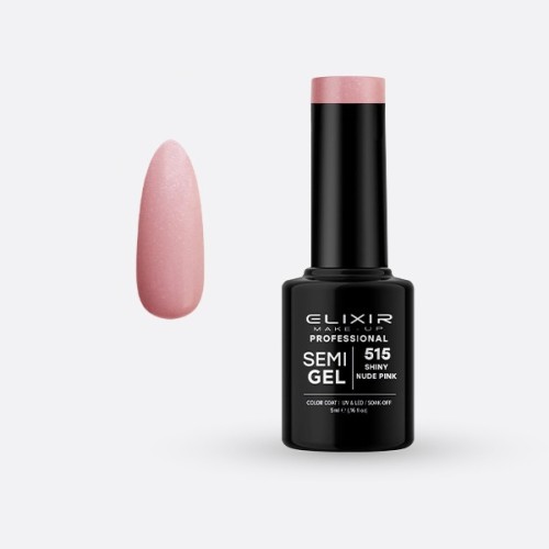 Elixir Make Up Semigel Color Coat Soak Off 515 Shiny Nude Pink 5ml