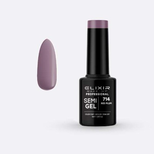 Elixir Make Up Semigel Color Coat Soak Off 714 Red Plum 5ml