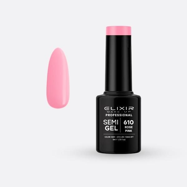 Elixir Make Up Semigel Color Coat Soak Off 610 Rose Pink 5ml