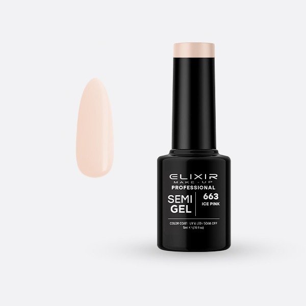 Elixir Make Up Semigel Color Coat Soak Off 663 Ice Pink 5ml