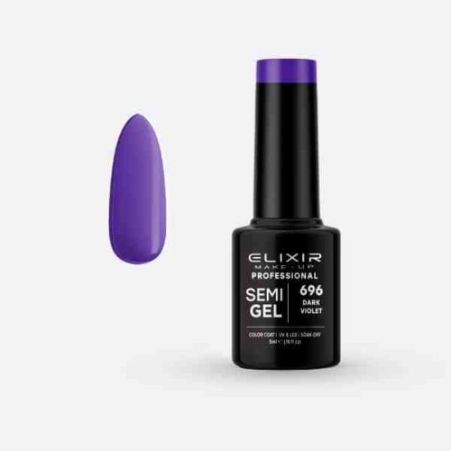 Elixir Make Up Semigel Color Coat Soak Off 696 Dark Violet 5ml