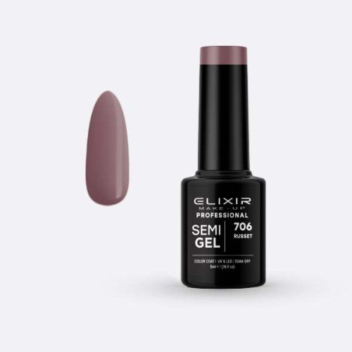 Elixir Make Up Semigel Color Coat Soak Off 706 Russet 5ml