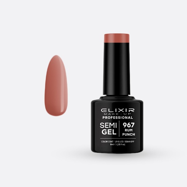 Elixir Make Up Semigel Color Coat Soak Off 967 Rum Punch 8ml