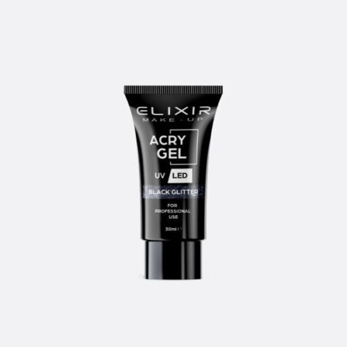 Elixir Acry Gel 715 Black Glitter 30ml