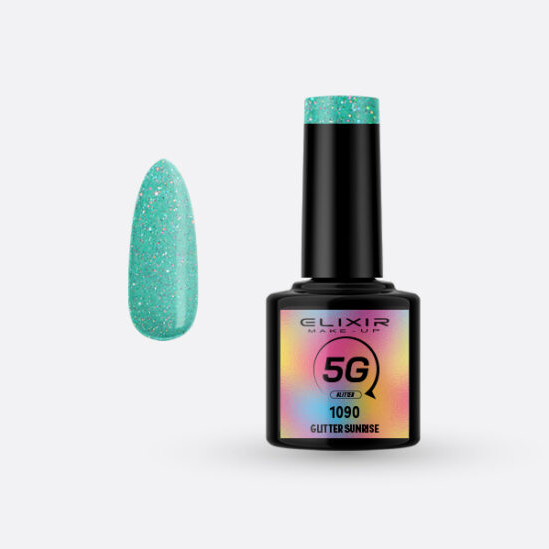 Elixir 5G Glitter Semi Gel - 1090 Glitter Sunrise 8ml