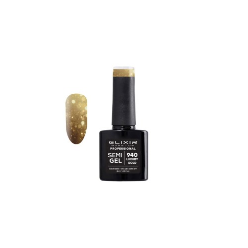 Elixir Make Up Semigel Color Coat Soak Off 940 Luxury Gold 8ml