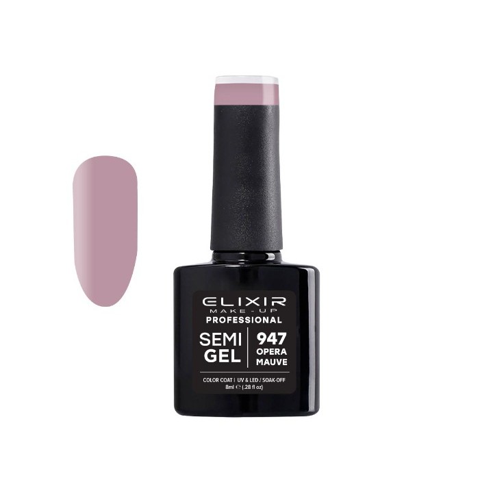 Elixir Make Up Semigel Color Coat Soak Off 947 Opera Mauve 8ml
