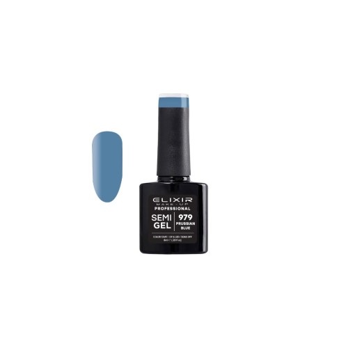 Elixir Make Up Semigel Color Coat Soak Off 979 Prussian Blue 8ml