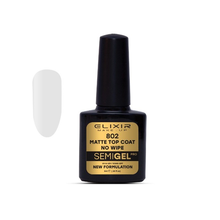 Elixir Make Up Semigel Matte Top Coat 802 No Wipe 8ml