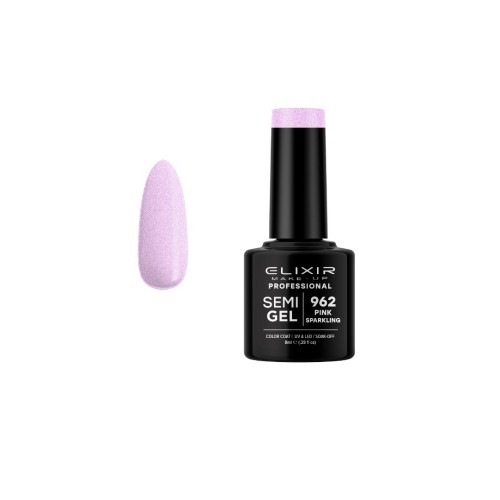 Elixir Make Up Semigel Color Coat Soak Off 962 Pink Sparkling 8ml