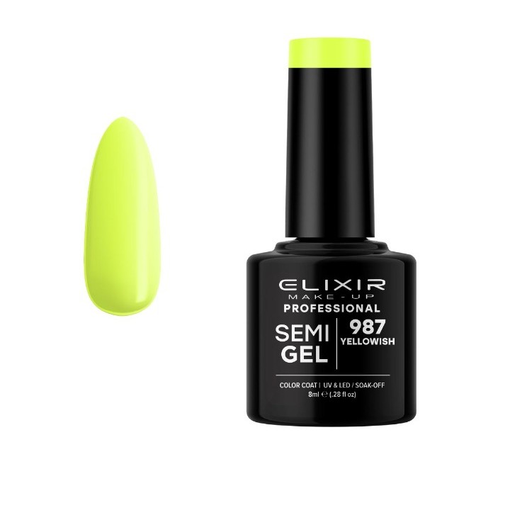 Elixir Make Up Semigel Color Coat Soak Off 987 Yellowish 8ml