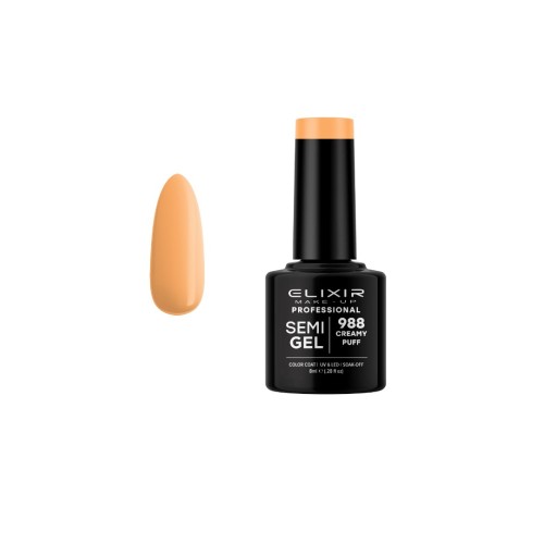 Elixir Make Up Semigel Color Coat Soak Off 988 Creamy Puff 8ml