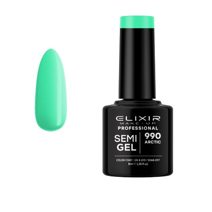 Elixir Make Up Semigel Color Coat Soak Off 990 Arctic 8ml