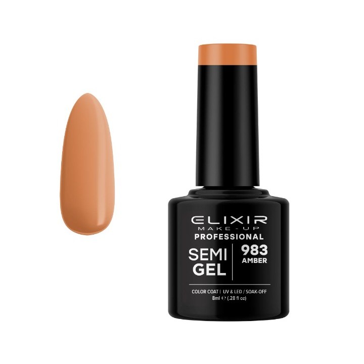 Elixir Make Up Semigel Color Coat Soak Off 983 Amber 8ml