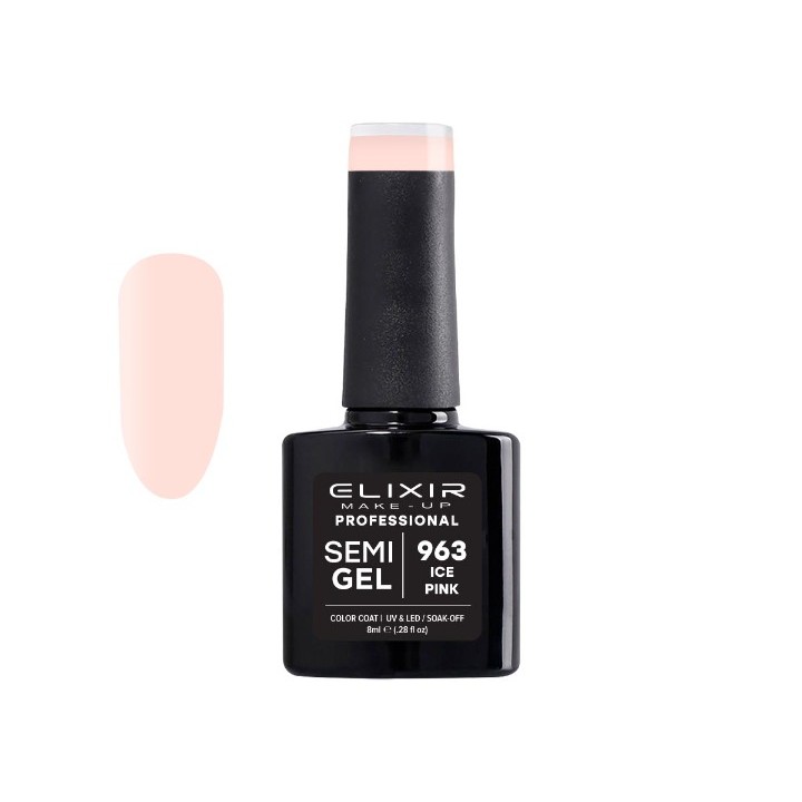 Elixir Make Up Semigel Color Coat Soak Off 963 Ice Pink 8ml