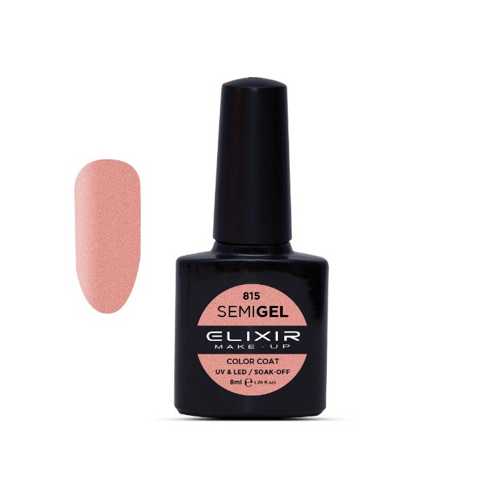 Elixir Make Up Semigel Color Coat Soak Off 815 Shiny Nude Pink 8ml