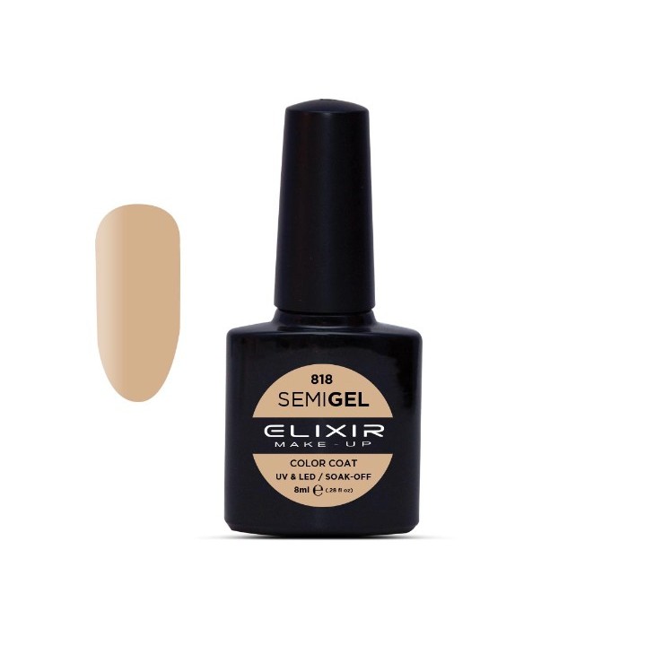Elixir Make Up Semigel Color Coat Soak Off 818 Blonde Beige 8ml
