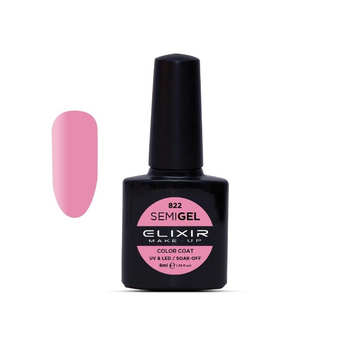 Elixir Make Up Semigel Color Coat Soak Off 822 China Pink 8ml