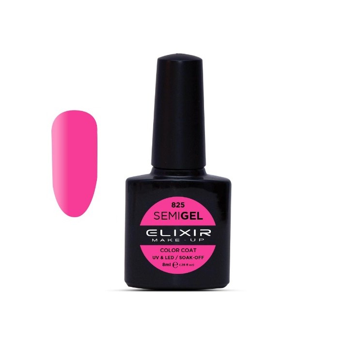 Elixir Make Up Semigel Color Coat Soak Off 825 Persian Rose 8ml
