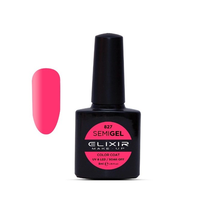 Elixir Make Up Semigel Color Coat Soak Off 827 Rose Bondon 8ml