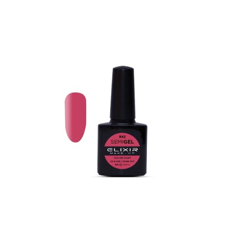 Elixir Make Up Semigel Color Coat Soak Off 842 Cadmium Red 8ml