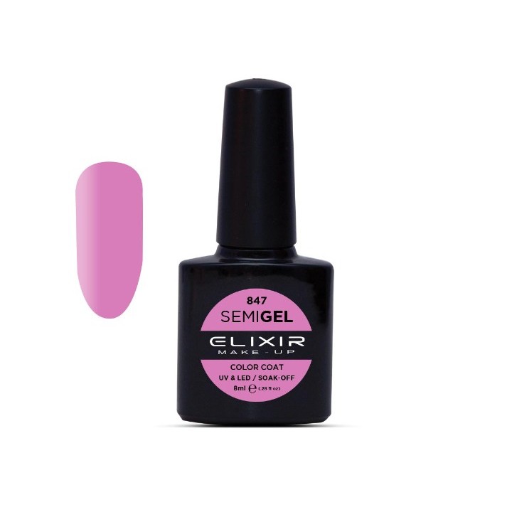 Elixir Make Up Semigel Color Coat Soak Off 847 Electric Lavender 8ml