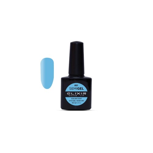 Elixir Make Up Semigel Color Coat Soak Off 851 Bondi Blue 8ml