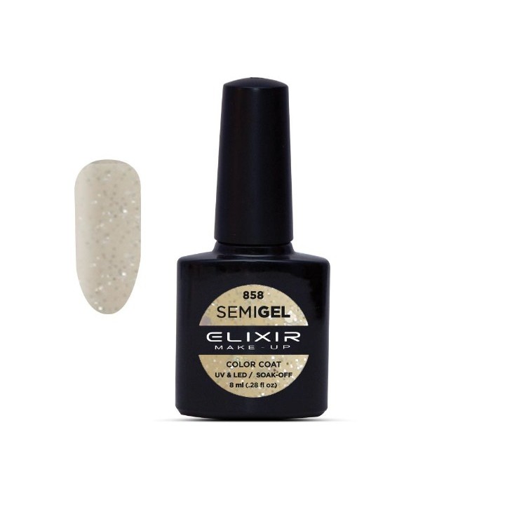 Elixir Make Up Semigel Color Coat Soak Off 858 Multi Silver 8ml