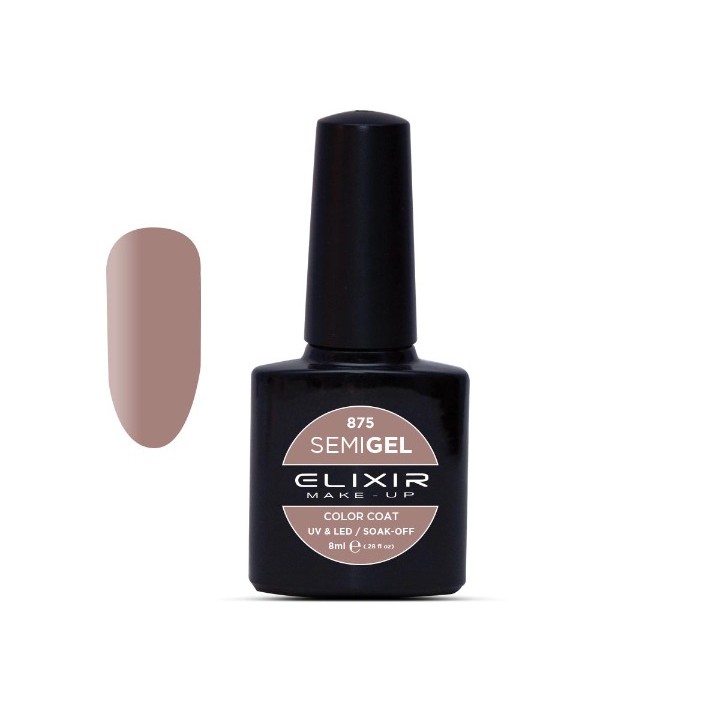 Elixir Make Up Semigel Color Coat Soak Off 875 Light Beaver 8ml