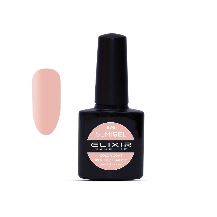Elixir Make Up Semigel Color Coat Soak Off 876 Pale Pink 8ml