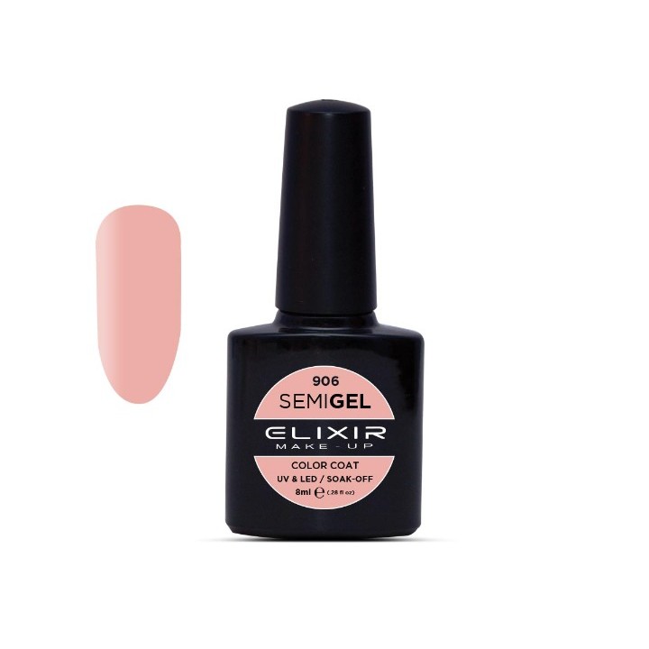 Elixir Make Up Semigel Color Coat Soak Off 906 Salmon Pink 8ml