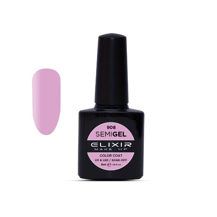Elixir Make Up Semigel Color Coat Soak Off 908 Orchid 8ml