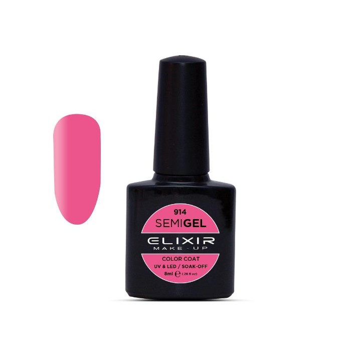 Elixir Make Up Semigel Color Coat Soak Off 914 Antique Pink 8ml