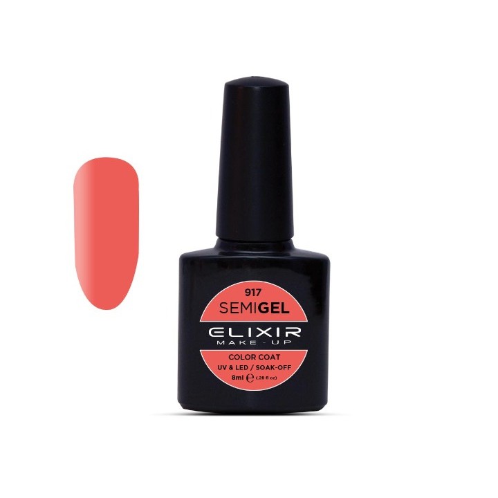Elixir Make Up Semigel Color Coat Soak Off 917 Indian Red 8ml