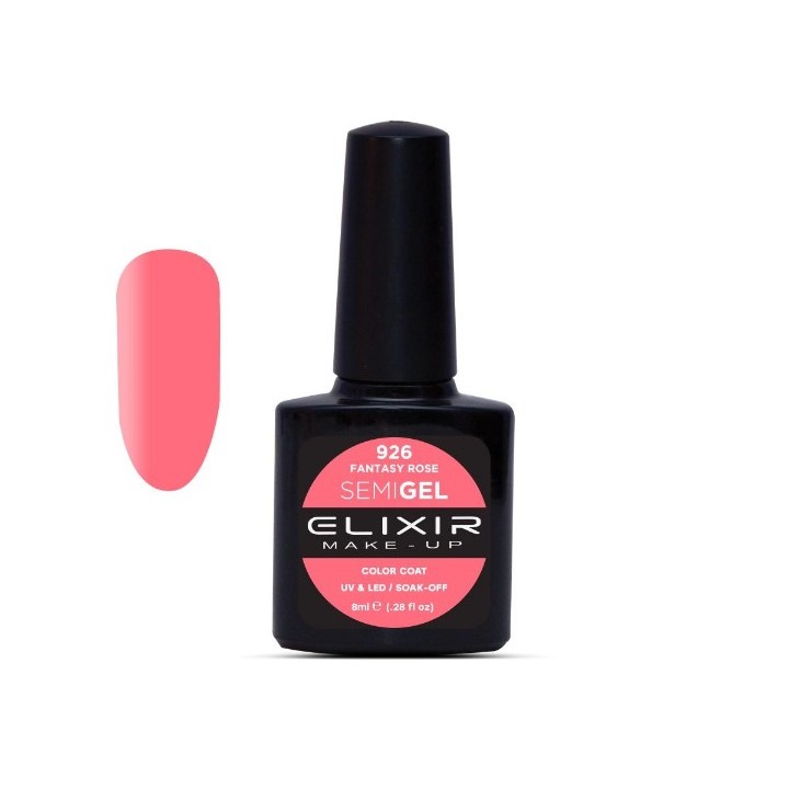 Elixir Make Up Semigel Color Coat Soak Off 926 Fantasy Rose 8ml