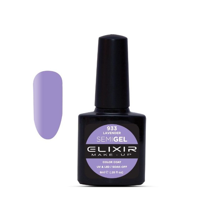 Elixir Make Up Semigel Color Coat Soak Off 933 Lavender 8ml