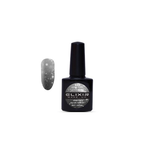 Elixir Make Up Semigel Color Coat Soak Off 942 Luxury Silver 8ml