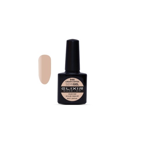 Elixir Make Up Semigel Color Coat Soak Off 946 Cream Coffee 8ml