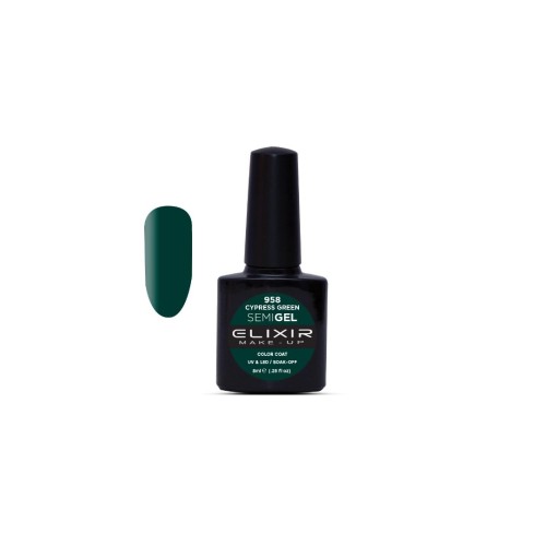 Elixir Make Up Semigel Color Coat Soak Off 958 Cypress Green 8ml
