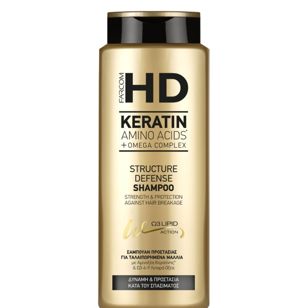 Farcom HD Keratin Σαμπουάν Structure Defense για Ταλαιπωρημένα Μαλλιά 400ml