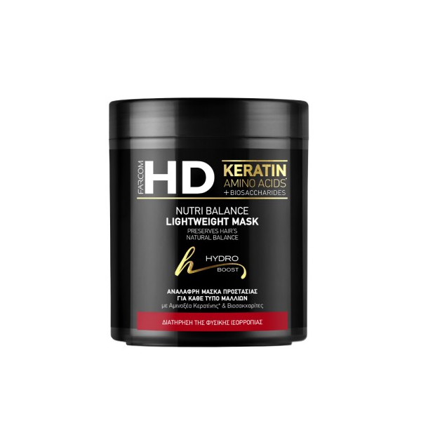 Farcom HD Keratin Nutri Balance Ανάλαφρη Μάσκα Προστασίας για Όλους τους Τύπους Μαλλιών 1000ml