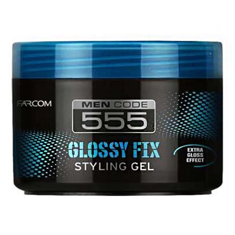 FARCOM 555 Gel Μαλλιών Men Code Glossy Fix Styling Gel 250ml