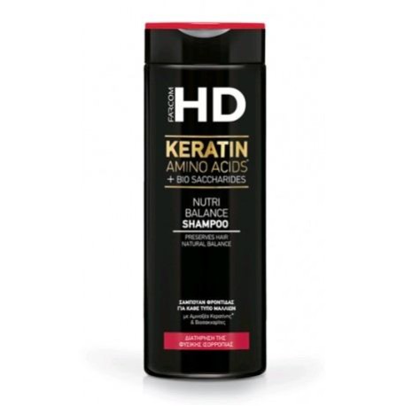 Farcom HD Keratin Nutri Balance Σαμπουάν Όλους τους Τύπους Μαλλιών 400ml