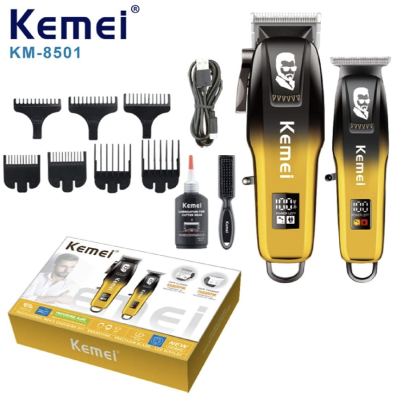 Kemei Επαγγελματικό Σετ Επαναφορτιζόμενης Κουρευτικής Μηχανής KM-8501