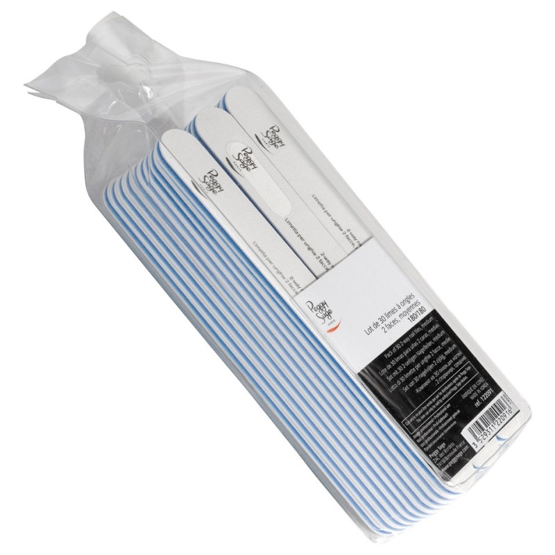 Peggy Sage Λίμα Νυχιών Λευκή 180/180 - 30τμχ