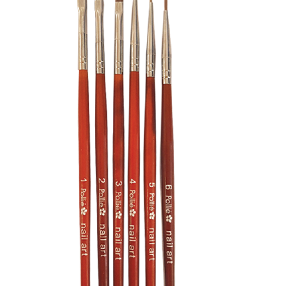 Πινέλα 6 τεμαχίων Pollie Nail art και Gel